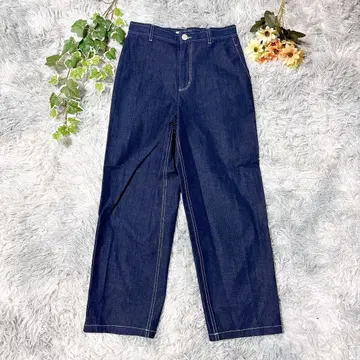 MICHEL KLEIN 36 와이드 스트레이트 데님 팬츠 다크 네이비