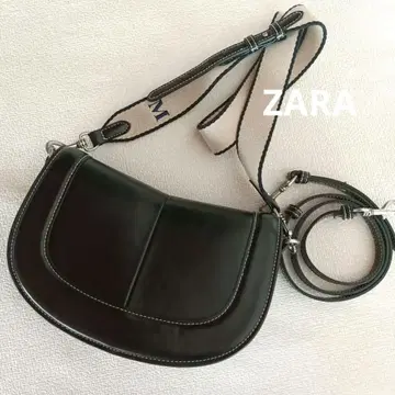 ZARA 탑스티치 크로스 바디백 블랙 숄더