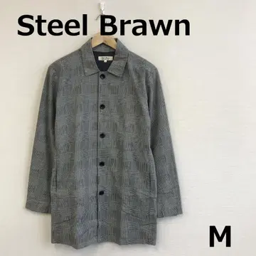 A1114B05 [ Steel Brawn ] 마 혼방 올 패턴 체크 코트