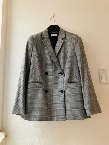 PLST 플라스테 글렌체크 더블 자켓