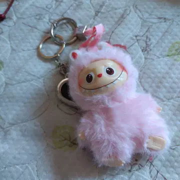 러브U 봉제 인형풍 핑크 키링