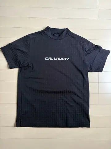 CALLAWAY 블랙 하운드투스 패턴 모크넥 셔츠 M