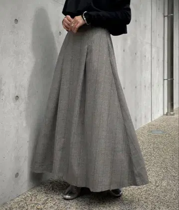 &g'aime 체크 플레어 스커트