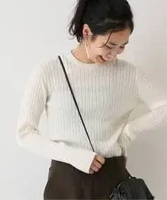 프레임워크 와이드 리브 크루넥 풀오버