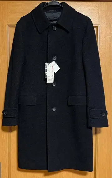 유니클로 울 블렌드 싱글 코트 S 블랙