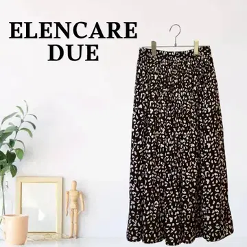 zG592 [ F ] ELENCARE DUE 플리츠 롱 스커트 플레어