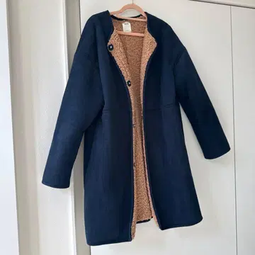 RHC 네이비 보아 롱 코트