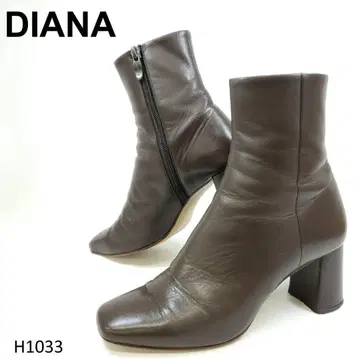 다이애나 숏부츠 사이드 지퍼 청키힐 스퀘어토 23cm