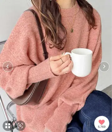 GeeRA 소매 볼륨 믹스 컬러 오버 사이즈 니트