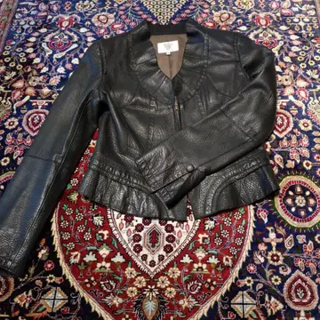 ville d'azur 블랙 가죽 자켓 40