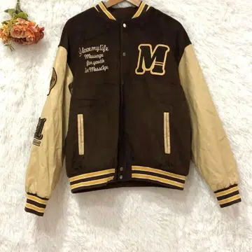 MessAge 빅 실루엣 바시티 자켓 [ M ] 블루종 아메카지 브라운