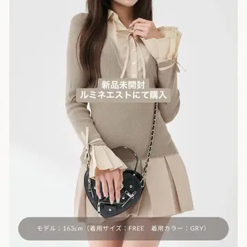 미개봉 새상품 다리치 셔츠 도킹 플리츠 미니 원피스 F 그레이