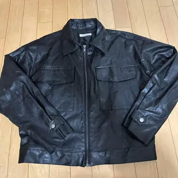 RAVI STUDIO 블랙 가죽 자켓 Free