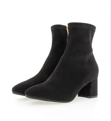 블랙 스웨이드 느낌 힐 부츠