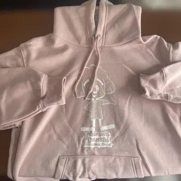 댄스슈 후드 부착 맨투맨 핑크