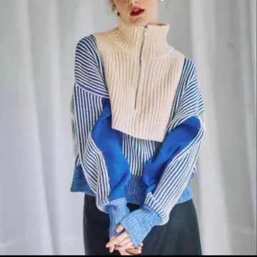 KBF 니트 하프 지퍼 니트