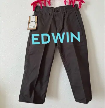 [ 미사용 ] EDWIN 택 포함 크롭 기장 차콜 그레이