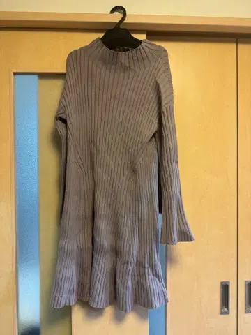 리브 편직 연보라 니트 36 사이즈