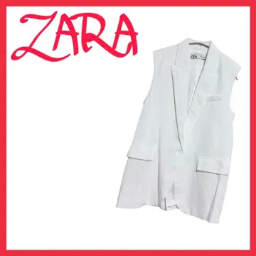 새상품급 ZARA 자라 흰색 화이트 롱 베스트 지레 자켓 연중 돌려입기