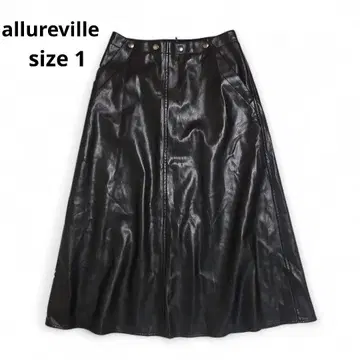 [ allureville ] 알아바일 인조 가죽 롱 스커트