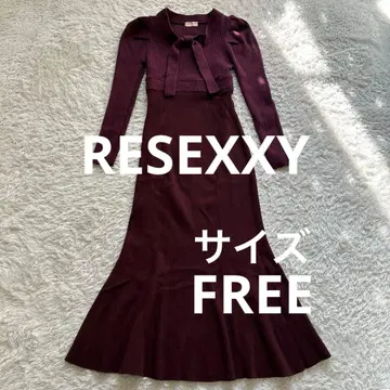 RESEXXY 리젝시 보타이 머메이드 니트 원피스