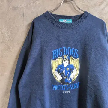 90년대 빅독스 경찰 자수 맨투맨 네이비