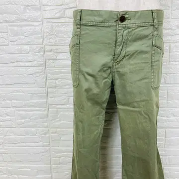 비기 플레어 팬츠 36 사이즈 카키 면 폴리우레탄 [ 1549-29