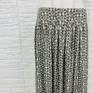 레킵 도트 무늬 롱 스커트 38 카키 [ 1545-49 ]