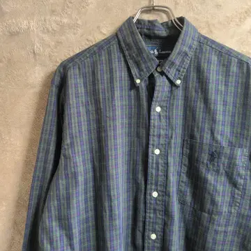 00s 랄프 로렌 블랙워치 긴팔 버튼 다운 L