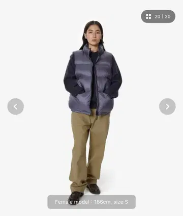 보라색 다운 베스트 사이즈 S