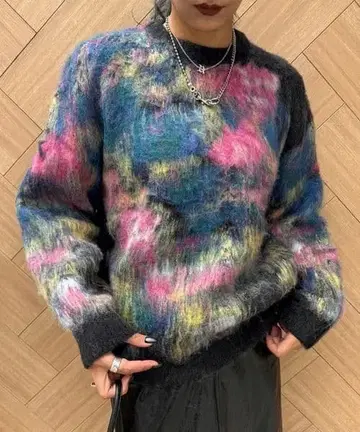 WILTED FLOWER MOHAIR JACQUARD KNIT TOP