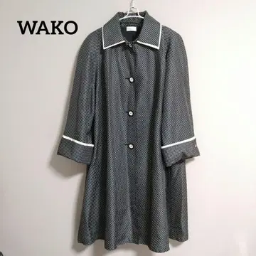 [ 24시간 이내 발송 OK ] WAKO 폴카 도트 실크 코트 프랑스제