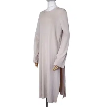 컨디션 최상 미라 오웬 롱 기장 니트 원피스 슬릿 소매 리본