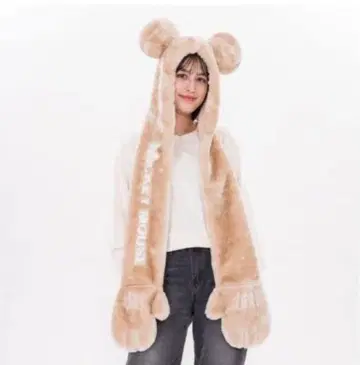 새상품급 Disney RESORT 미키 팬캡 머플러 장갑 포함