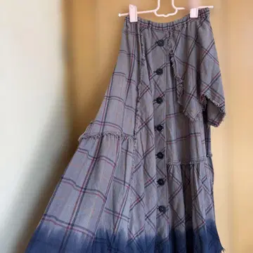 베티즈 블루 플레어 스커트 그레이 네이비 체크