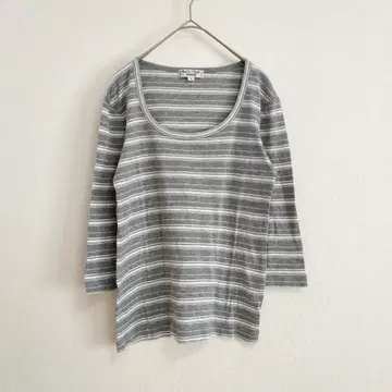 McGREGOR 보더 티셔츠 M 그레이 7부 소매 상의