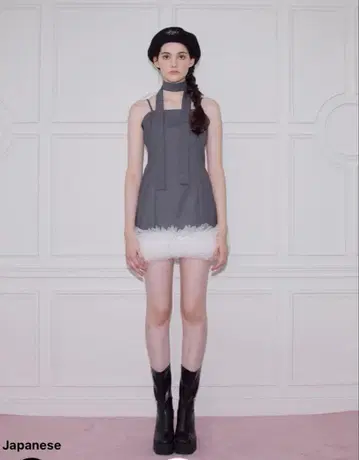 Tulle Bloom mini Dress grey