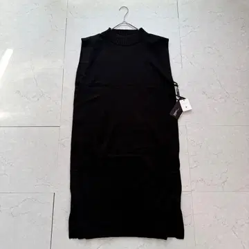 새상품 Sov. 롱 기장 니트 베스트 원피스 38 블랙 택 포함