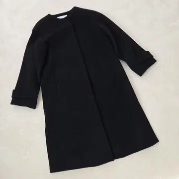 UNITED ARROWS 그린 라벨 노카라 블랙 코트