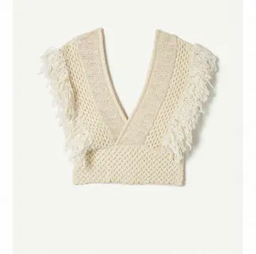 leinwande Patchwork Fringe Top / White