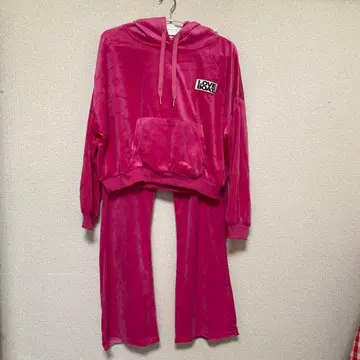 LOVE BOAT 후드 부착 핑크 셋업