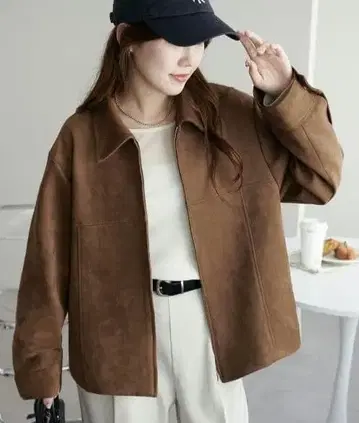 [ Discoat ] 페이크 스웨이드 자켓 브라운