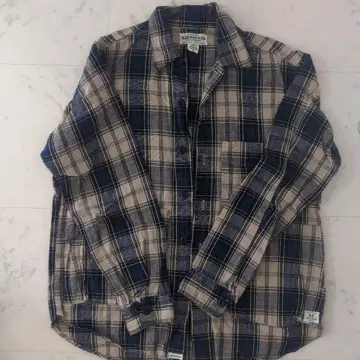 SASSAFRAS 긴팔 셔츠 M 네이비/베이지 체크