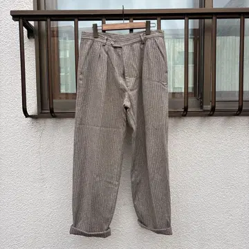 [ 구제 의류 ] 브라운 스트라이프 빈티지 슬랙스
