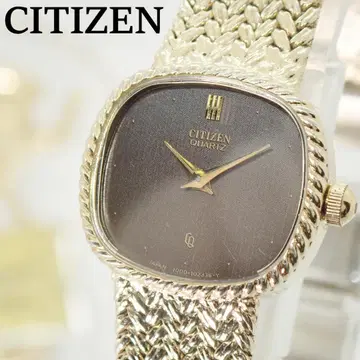 작동품 새상품 배터리 시티즌 여성용 손목시계 골드 타원 케이스 쿼츠