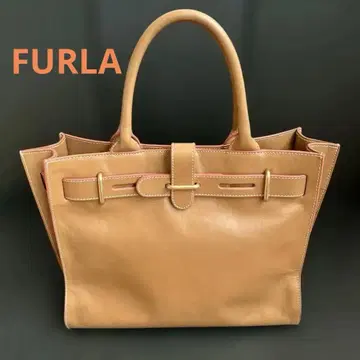 FURLA 카멜 가죽 토트백