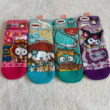 산리오 오키나와 한정판 양말 4켤레