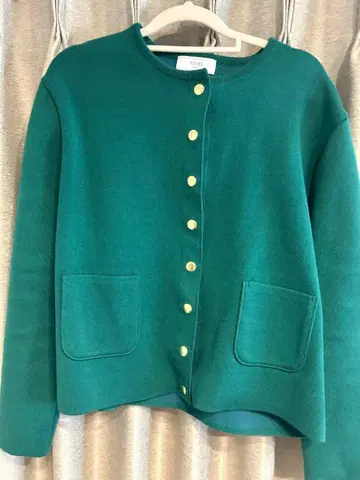 SLOBE 그린 골드 버튼 가디건
