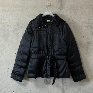 LACOSTE 다운 자켓 벨트 포함 퀼팅 고급 블랙