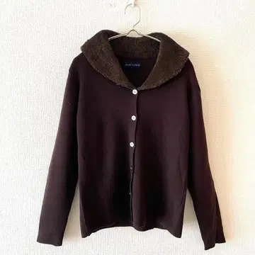 [언클라인] 니트 가디건 이소재 양모 100% 풀버튼 옷깃 보아 M